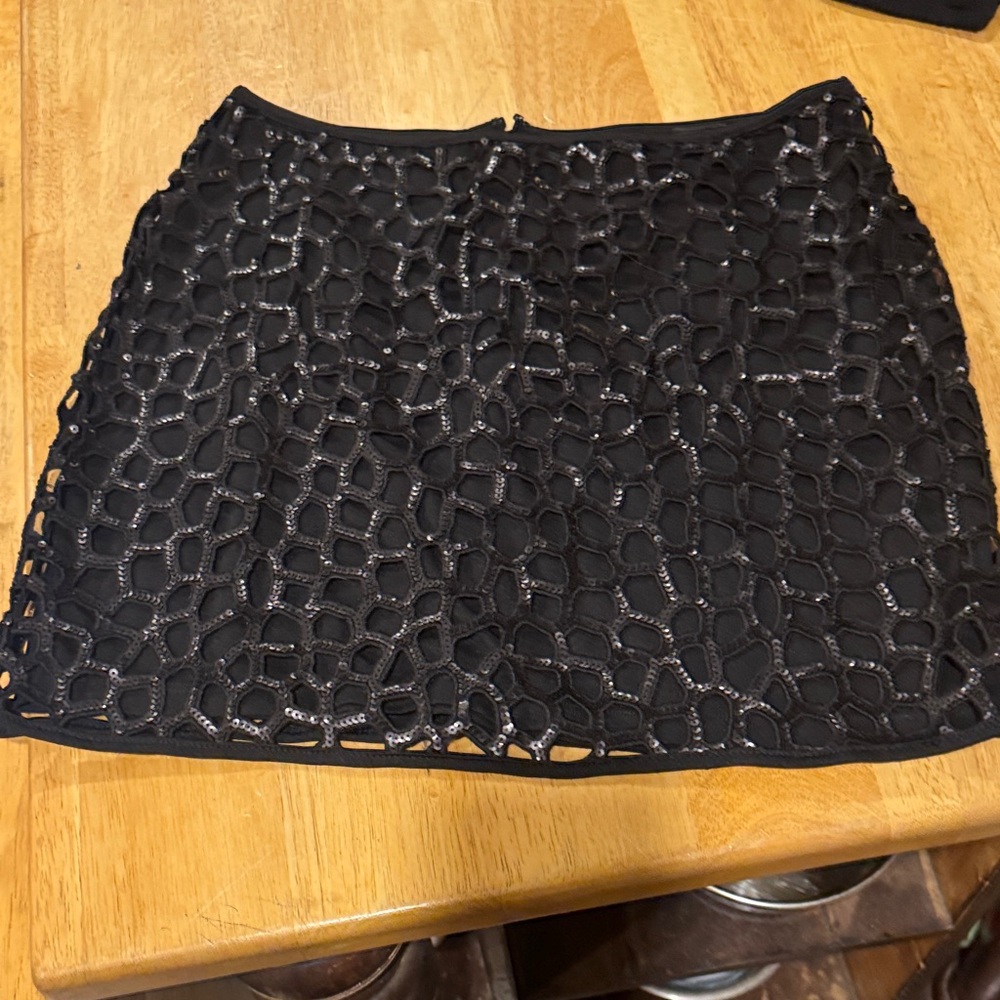 H&M Black Mesh Mini Skirt